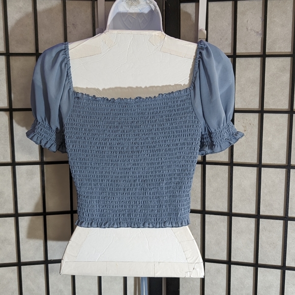 Papaya Ruched Drawstring Crop Top. L - Picture 3 of 6